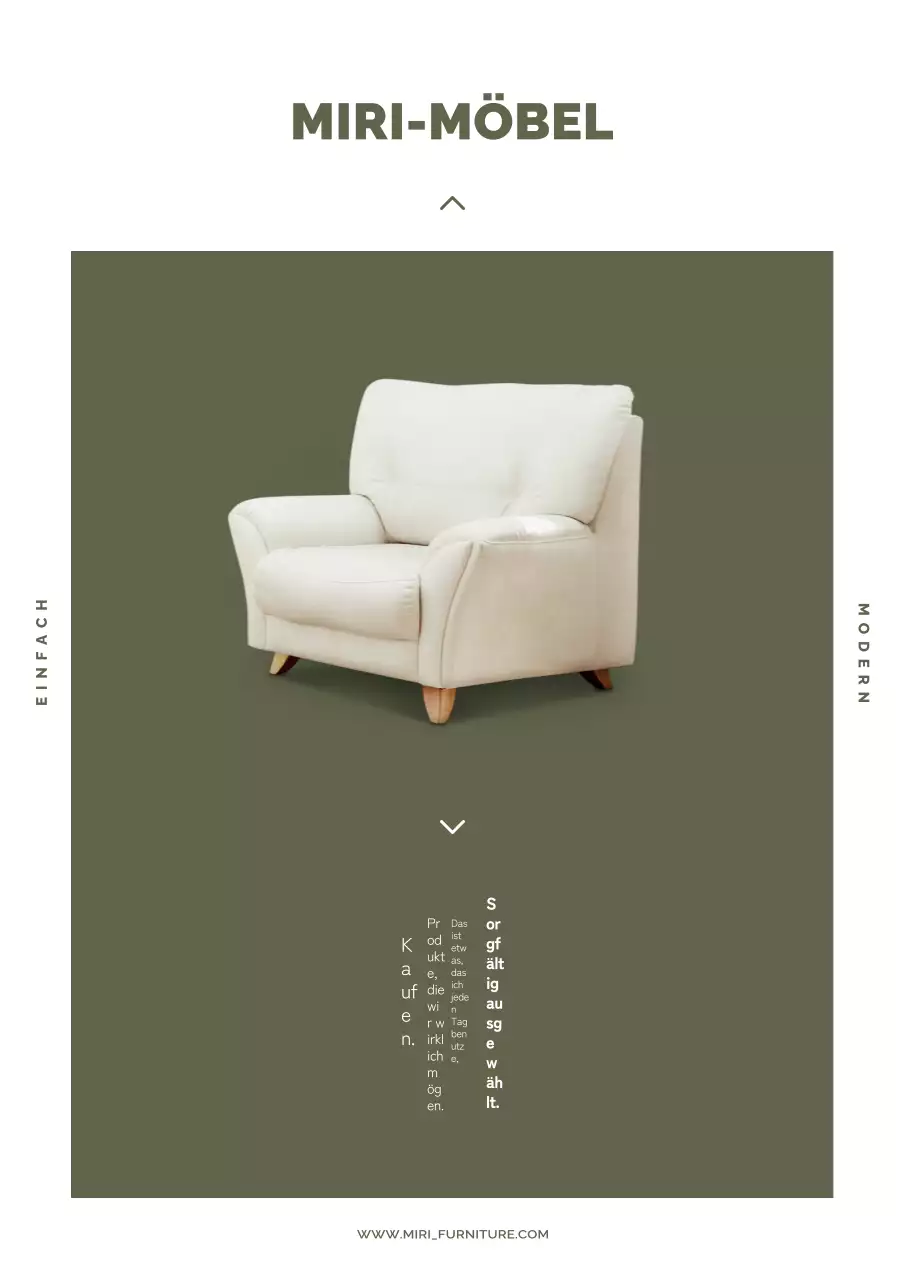 Schlichte khakifarbene Möbelprodukte PR