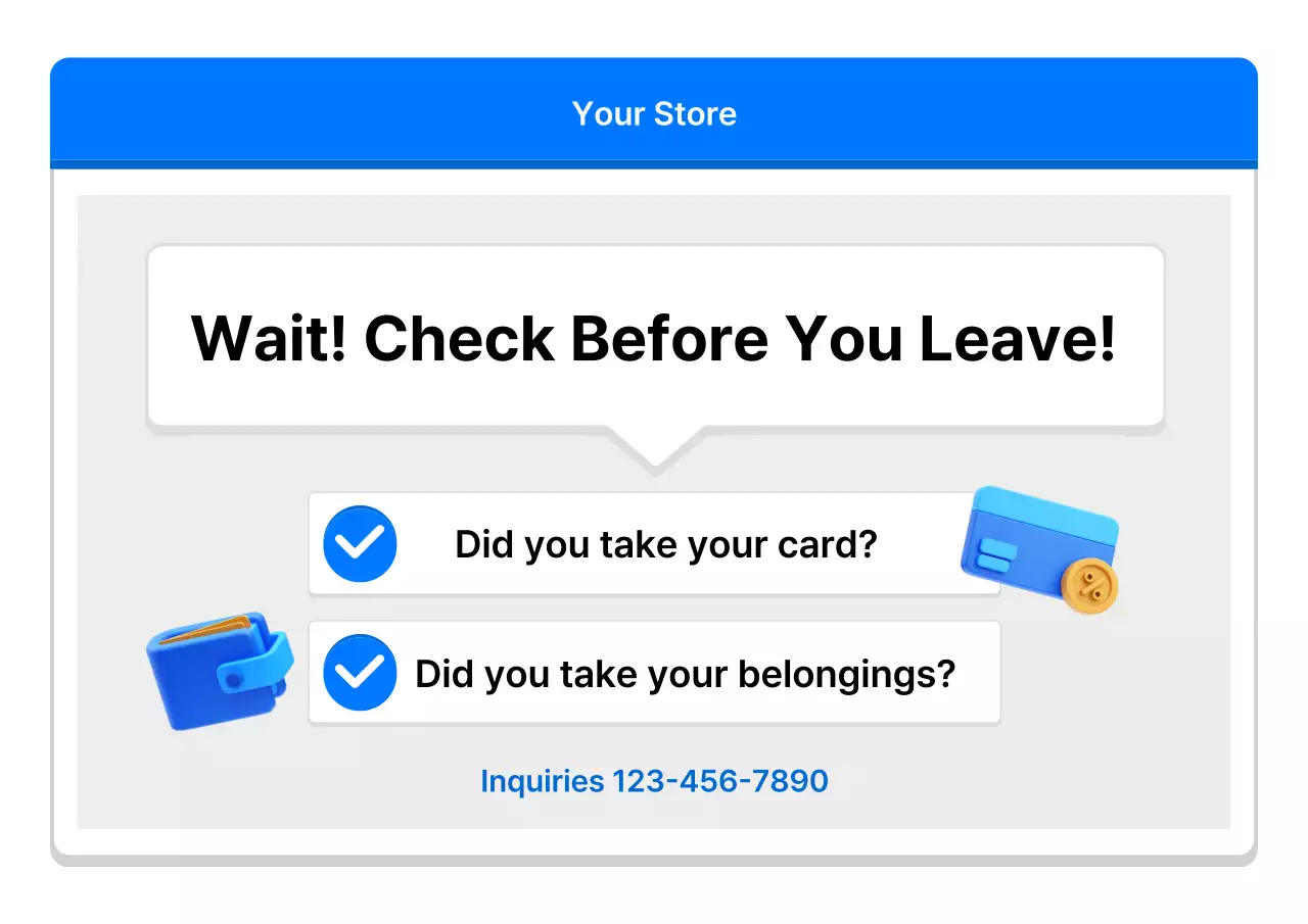 Blue Simple Reminder Notice Poster