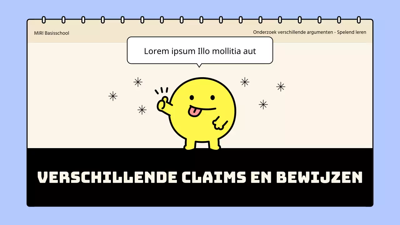 Eenvoudig basisschoolmateriaal voor taalvaardigheid in lichtblauw en geel