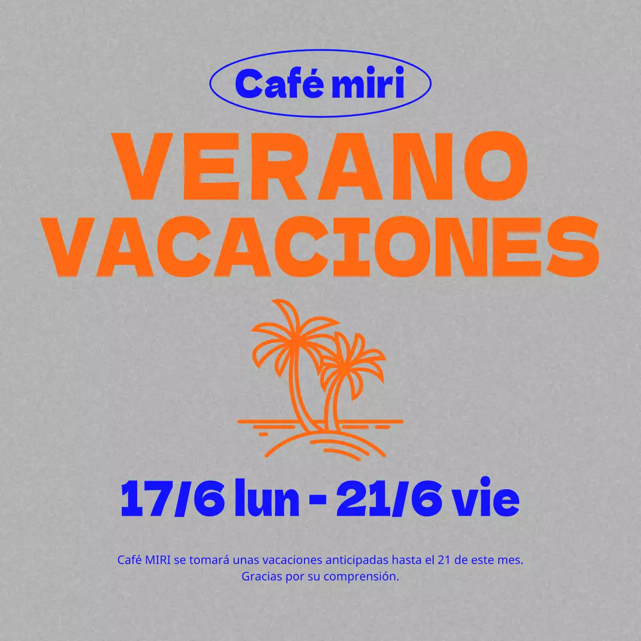 Anuncios de vacaciones de verano en azul y naranja