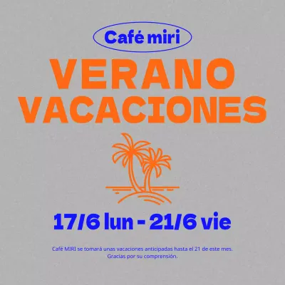 Anuncios de vacaciones de verano en azul y naranja
