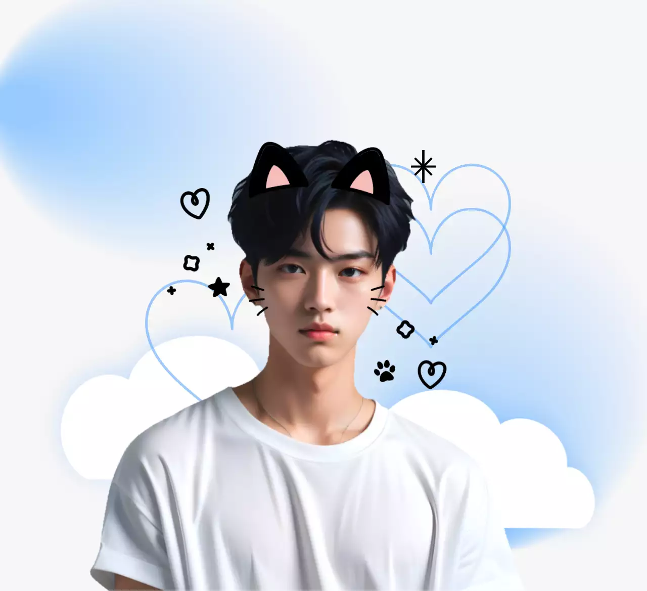 Personalisierte Idol-Gedenkartikel in Blau mit Farbverlauf