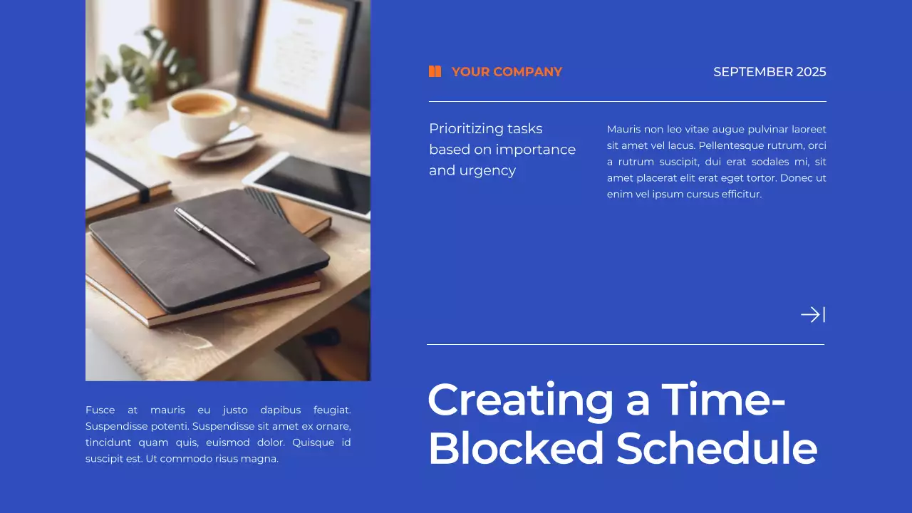 Blue Modern Productivity Guide Presentation