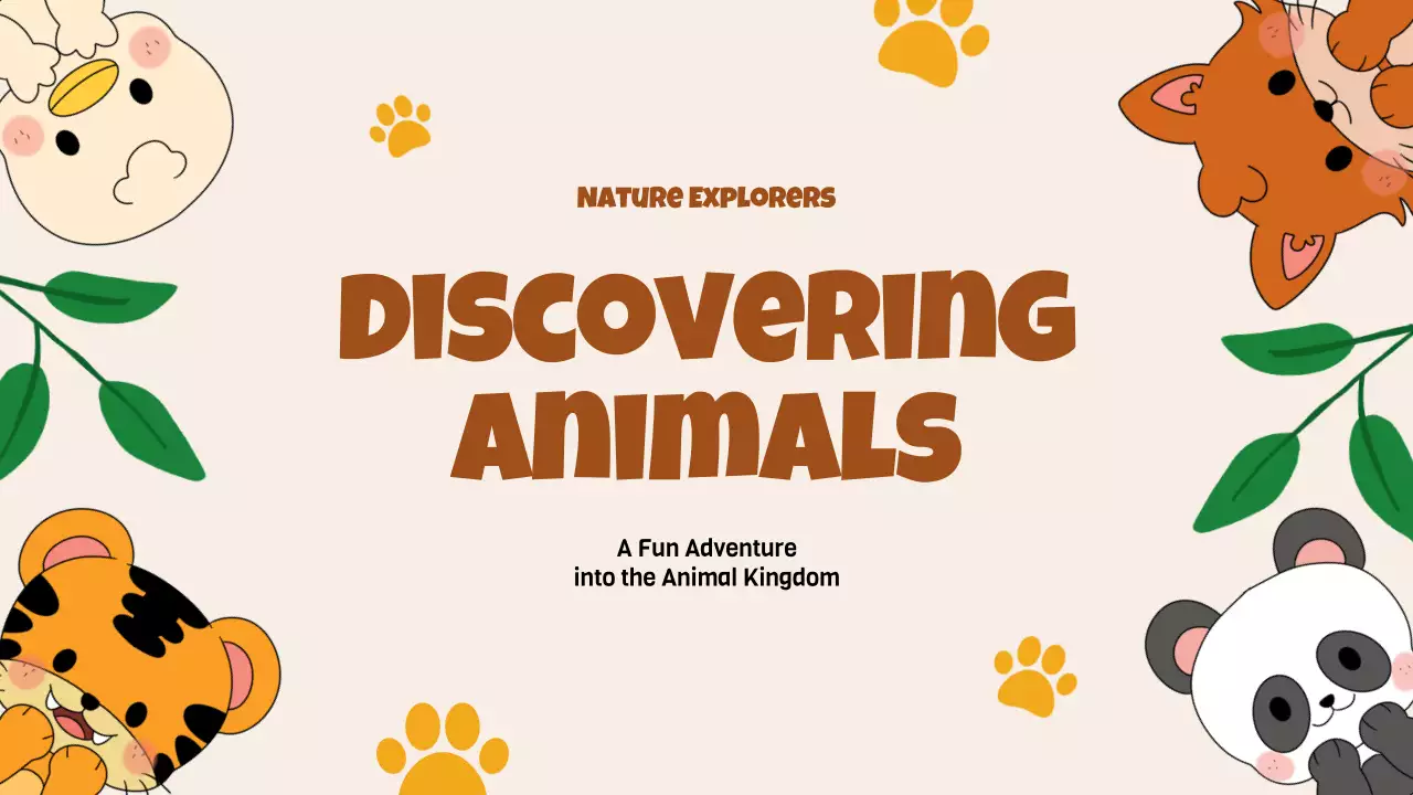 Brown Playful Animals Guide Presentation
