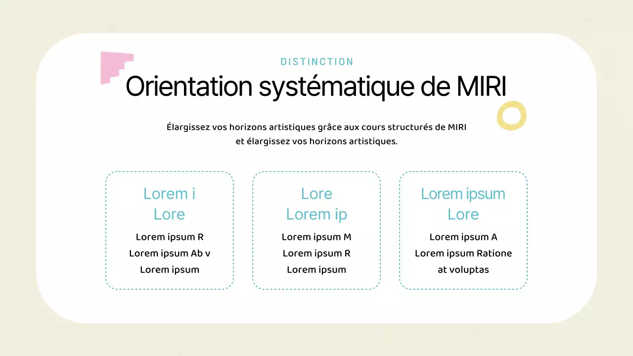 Un prospectus d'école d'art de style géométrique en ivoire et menthe.
