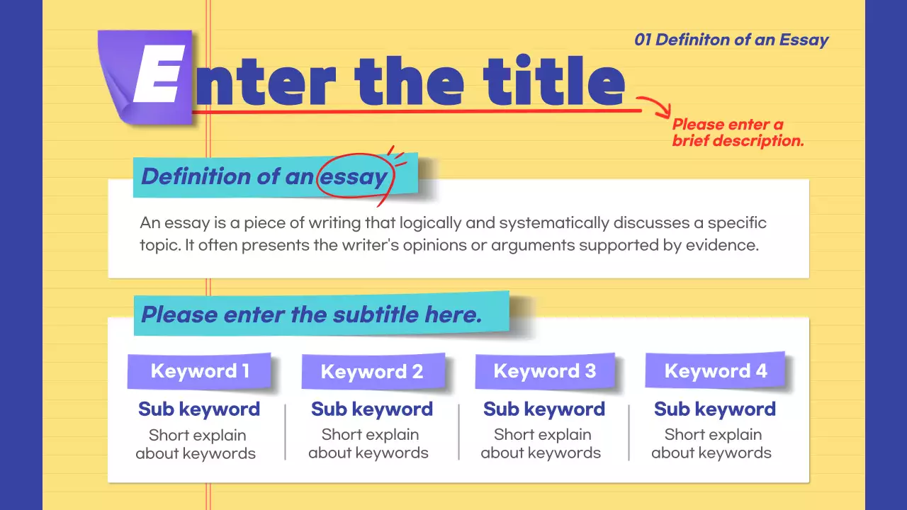 Yellow Modern Writing Presentation