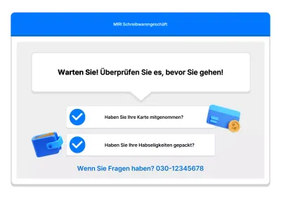 Eine einfache blaue und graue Schaufensteranzeige