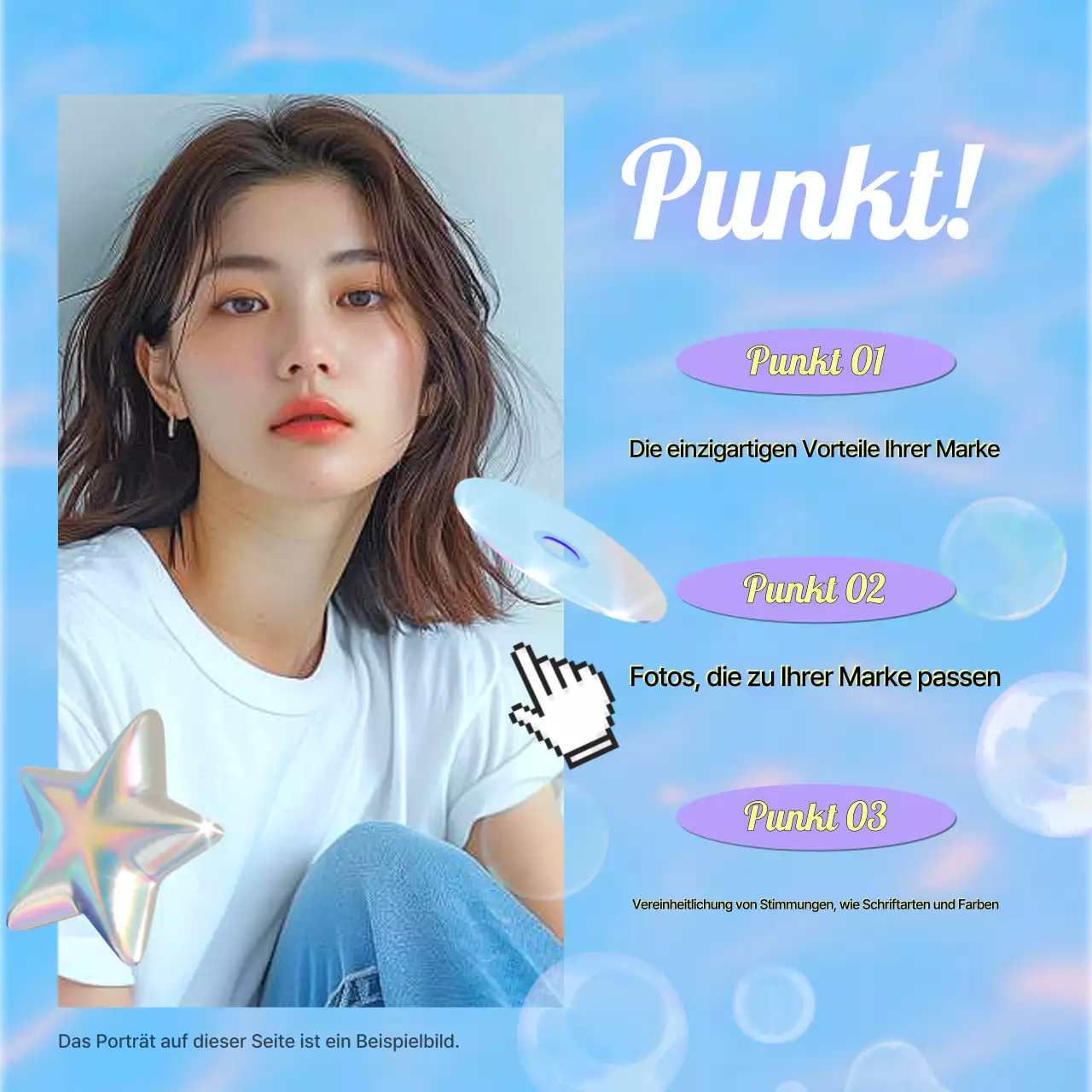 Kitschige Pfosten mit Y2K-Branding in Hellblau