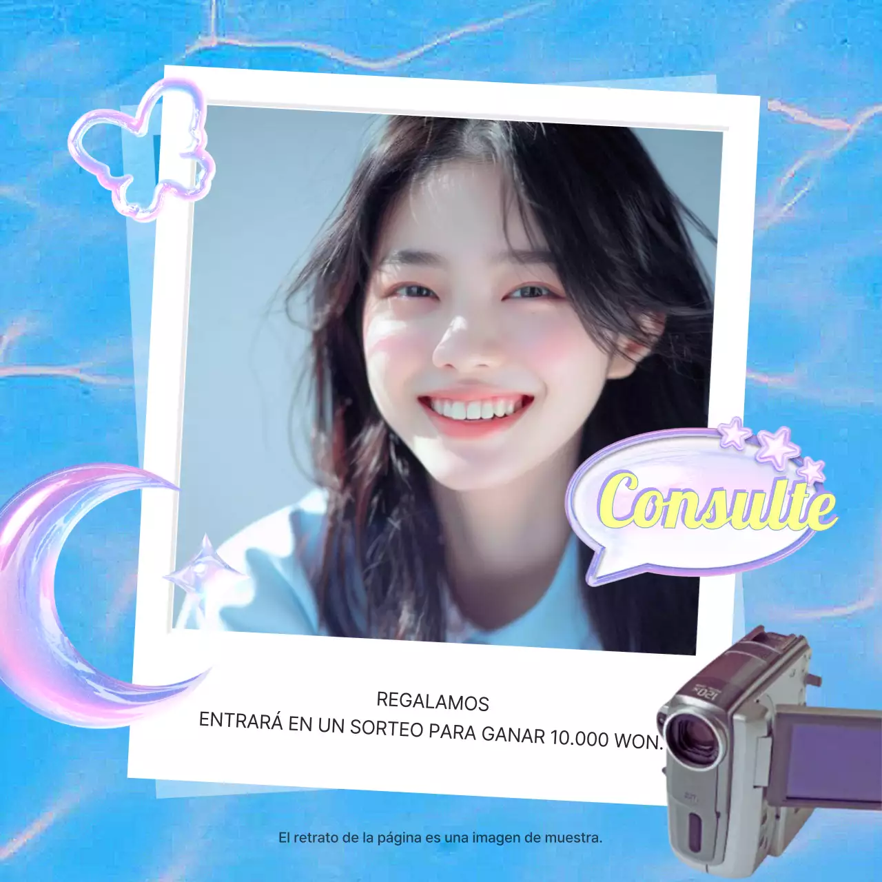 Kitschy Y2K postes de marca en azul claro