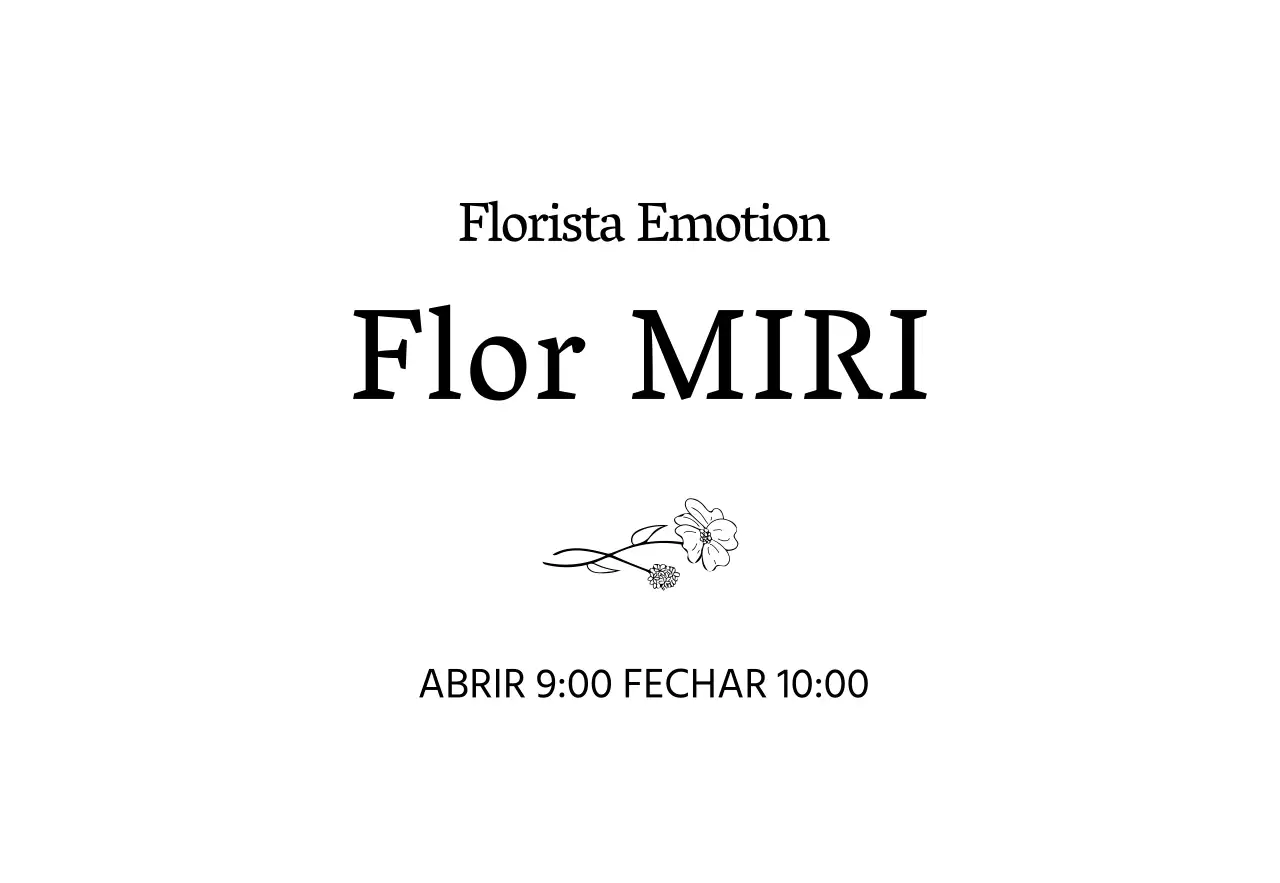 Sinalética de florista com uma ilustração de esboço de linha floral sentimental