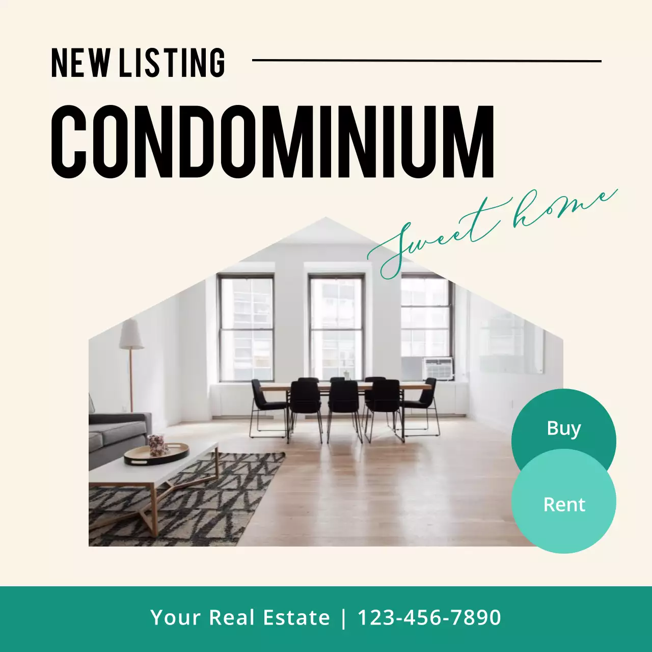 Beige Modern Real Estate Promotion Social Media Post