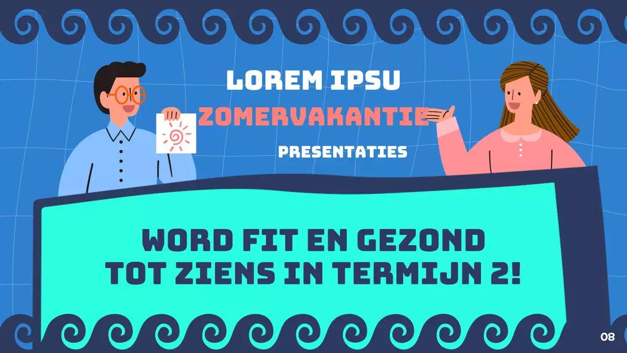 Presentatie voor zomervakantie in mint en marineblauw