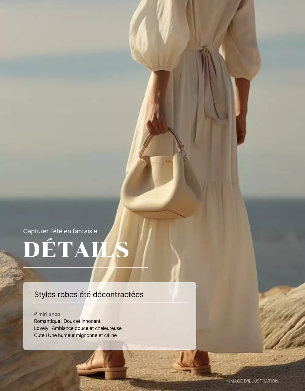 Robe d'été moderne avec publicité en bleu et bleu clair