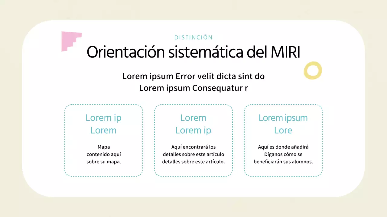 Un folleto de escuela de arte de estilo geométrico en marfil y menta
