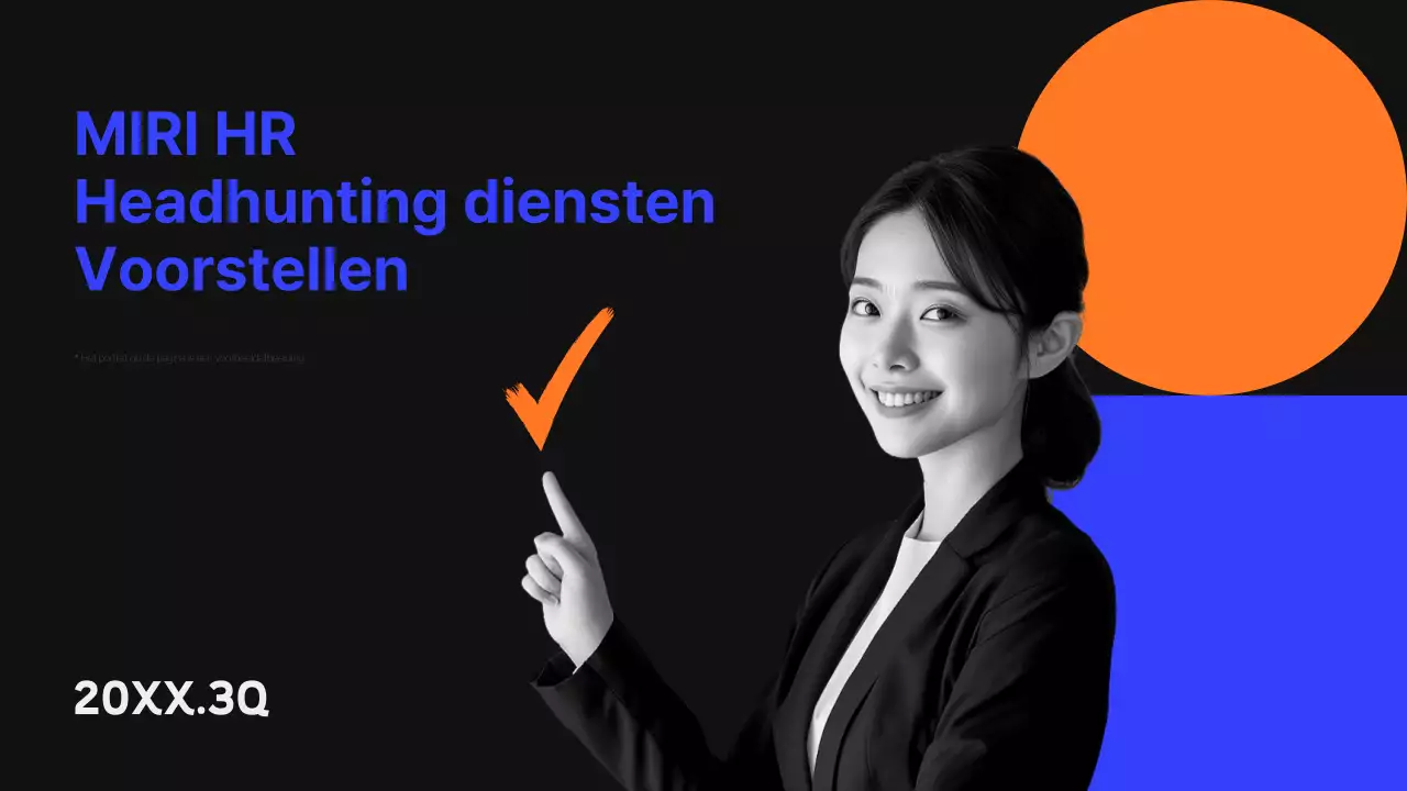 Modern voorstel voor headhunting service in zwart en blauw