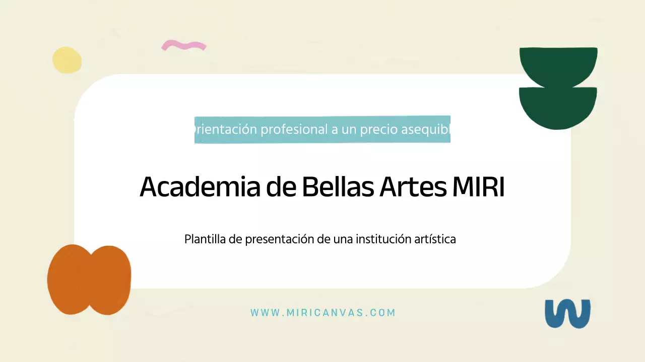 Un folleto de escuela de arte de estilo geométrico en marfil y menta