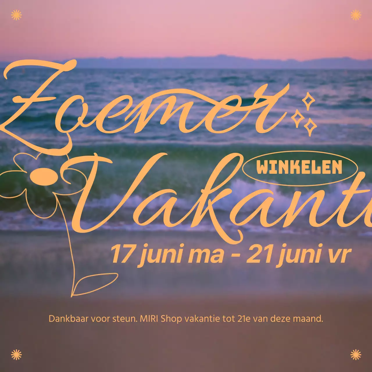 Aankondigingen zomervakantie in oranje