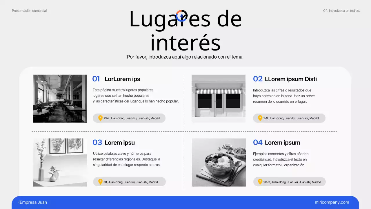 Tendencias de marketing simples en azul y naranja Documento temático