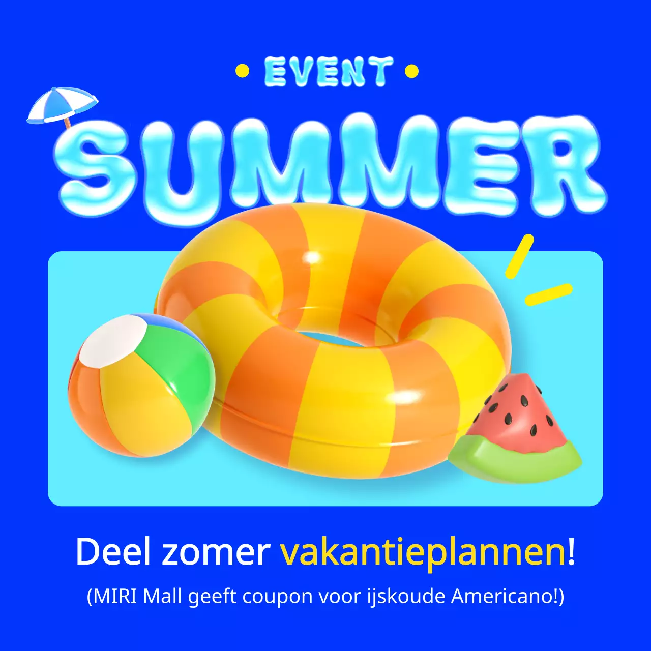 Promoot zomerevenementen met blauwe en lichtblauwe accenten