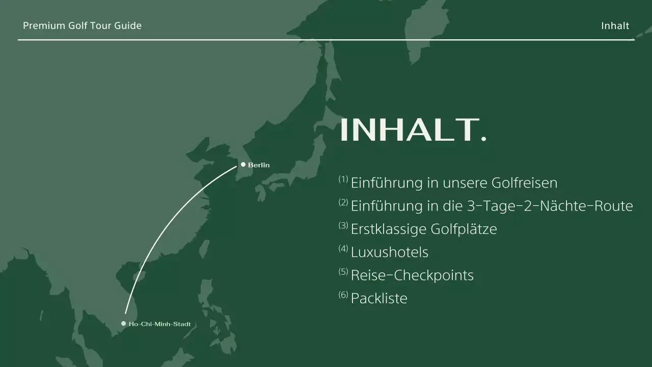 Ein moderner Golf-Reiseführer in Khaki und Elfenbein