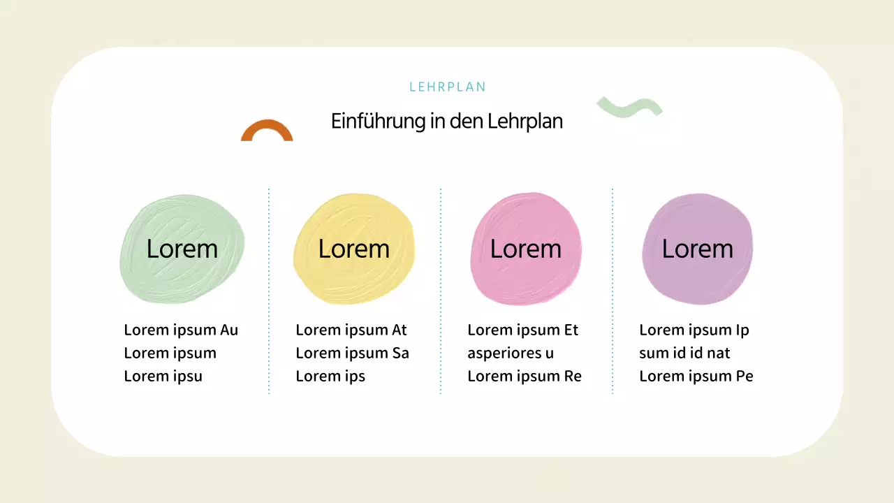 Geometrisch gestalteter Kunstschulprospekt in Elfenbein und Minze