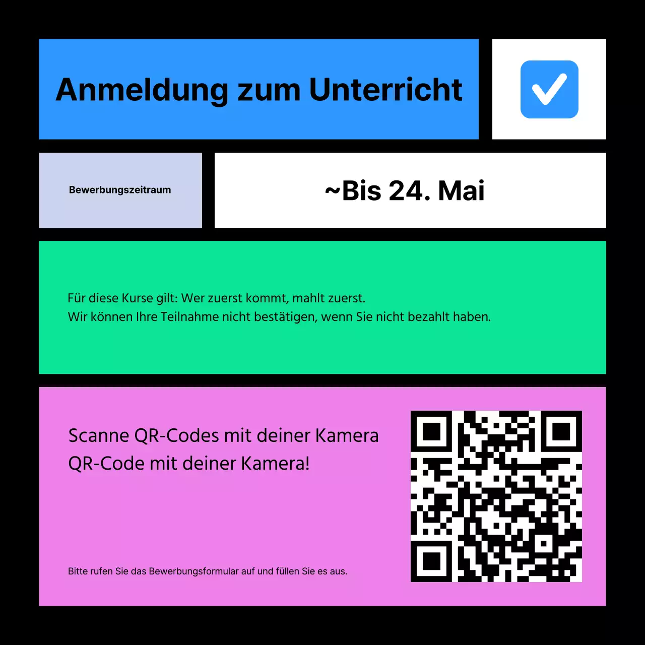 Werben Sie für Ihren Videobearbeitungskurs in Rosa und Blau