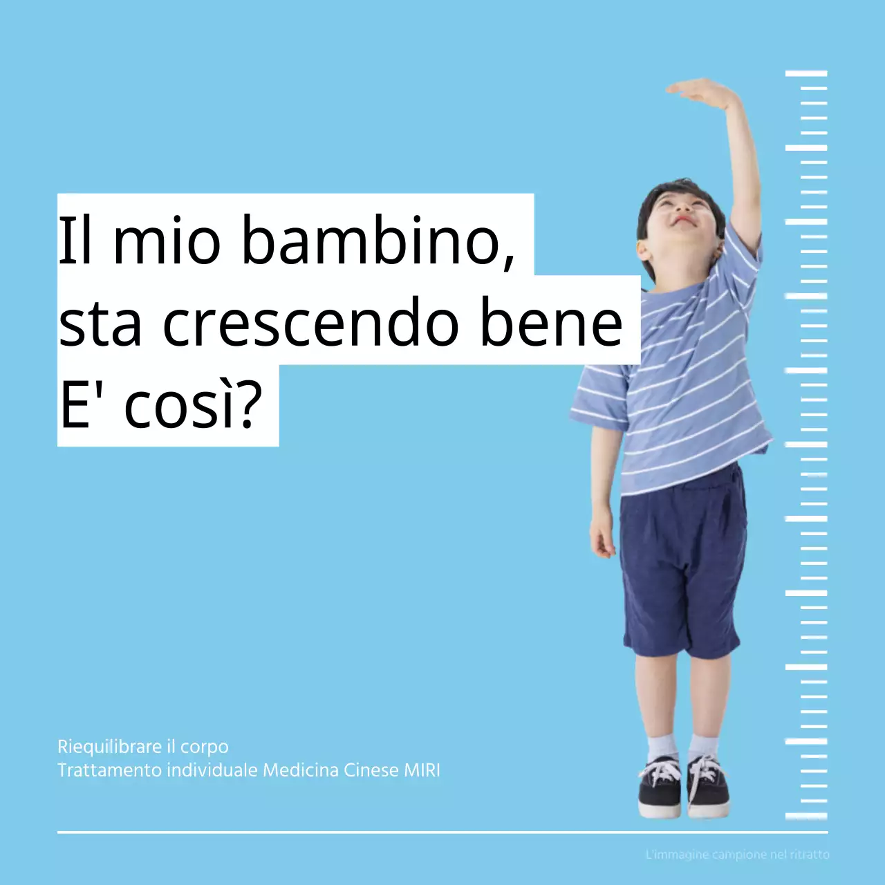 Promozione di un semplice ambulatorio di medicina cinese per la crescita dei bambini in azzurro e arancione