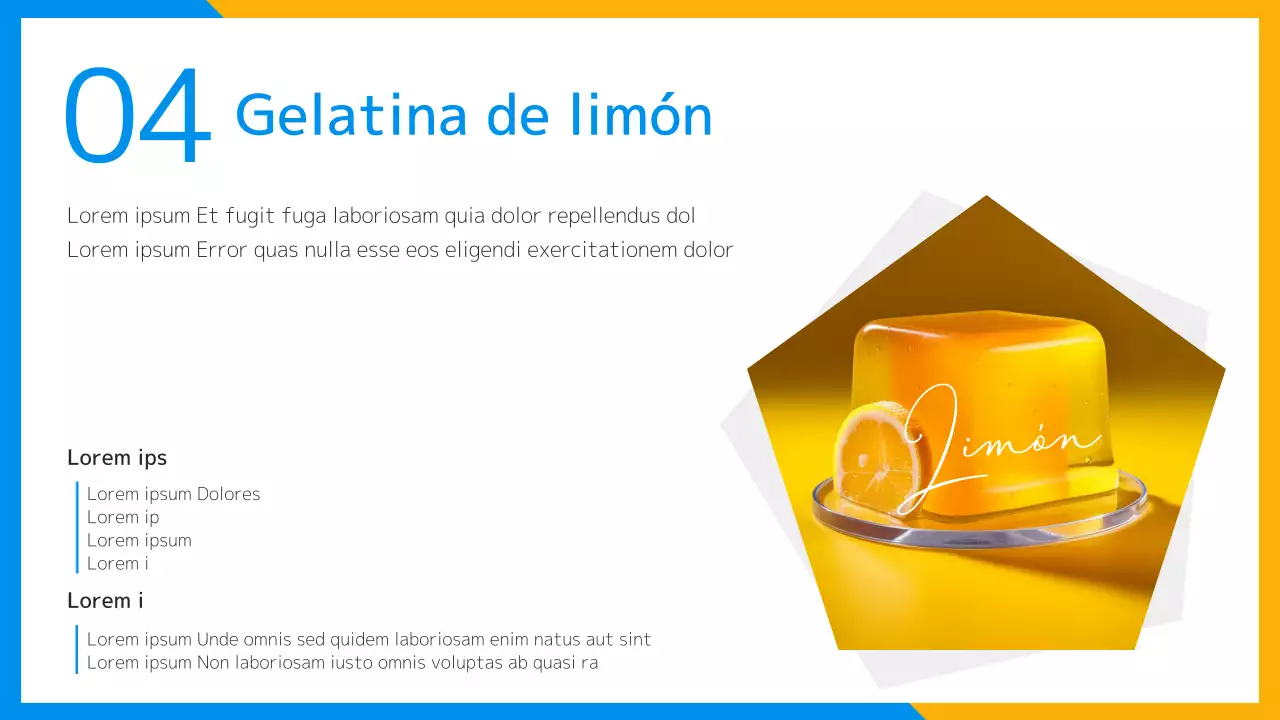 Una refrescante receta de postre veraniego en amarillo y azul claro