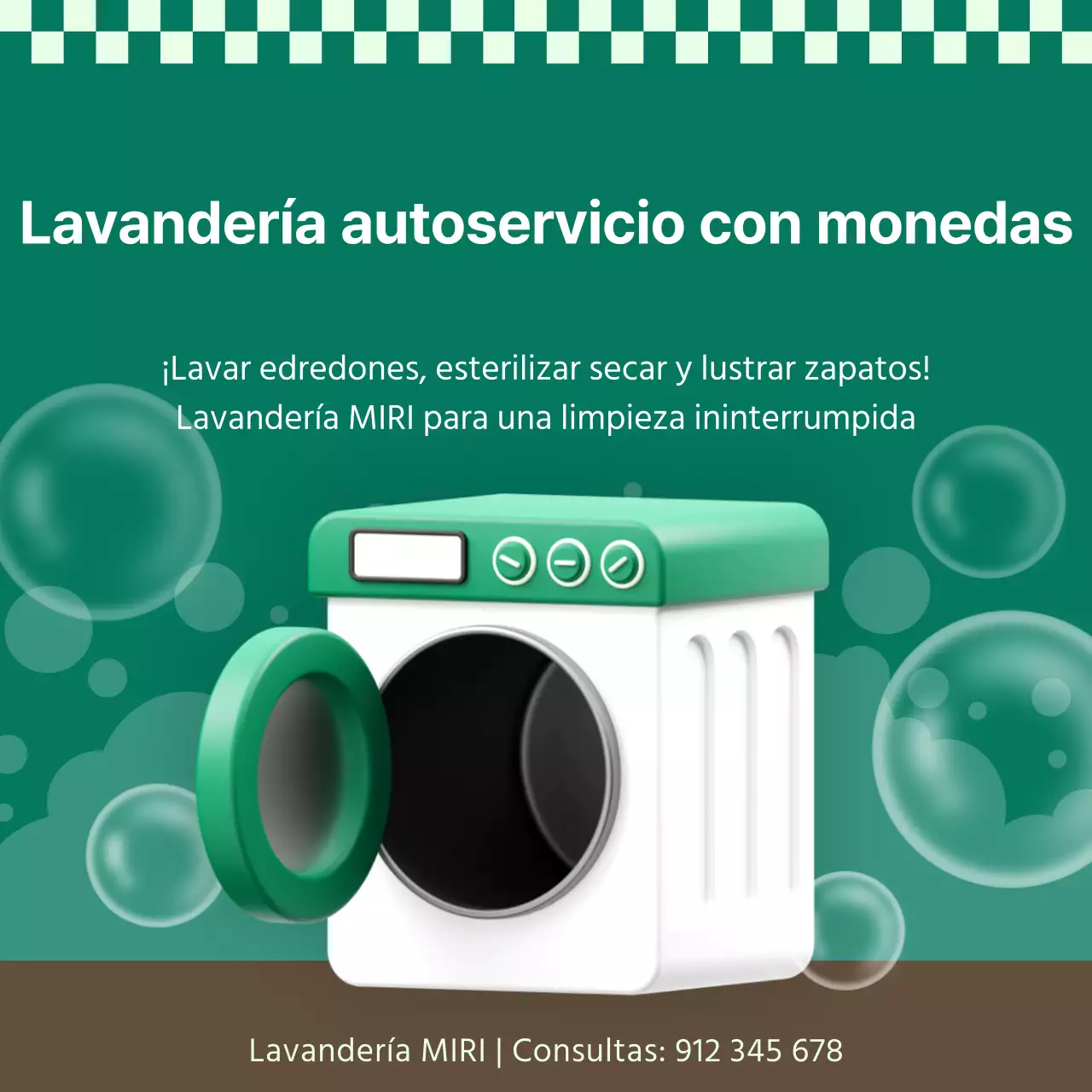 Promover el lavado de monedas kitsch en verde y marrón