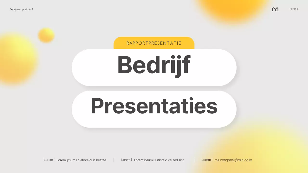 Een modern bedrijfsrapport in geel en grijs