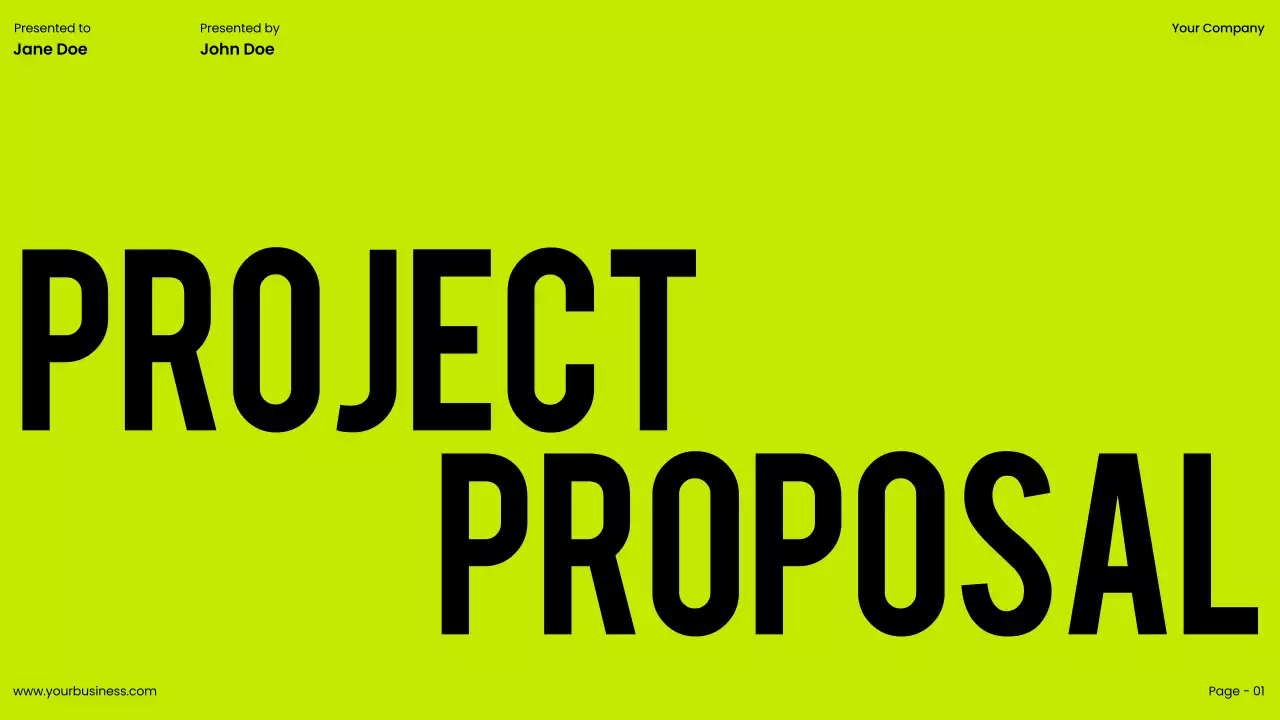 Neon Modern Project Proposal Document Presentation