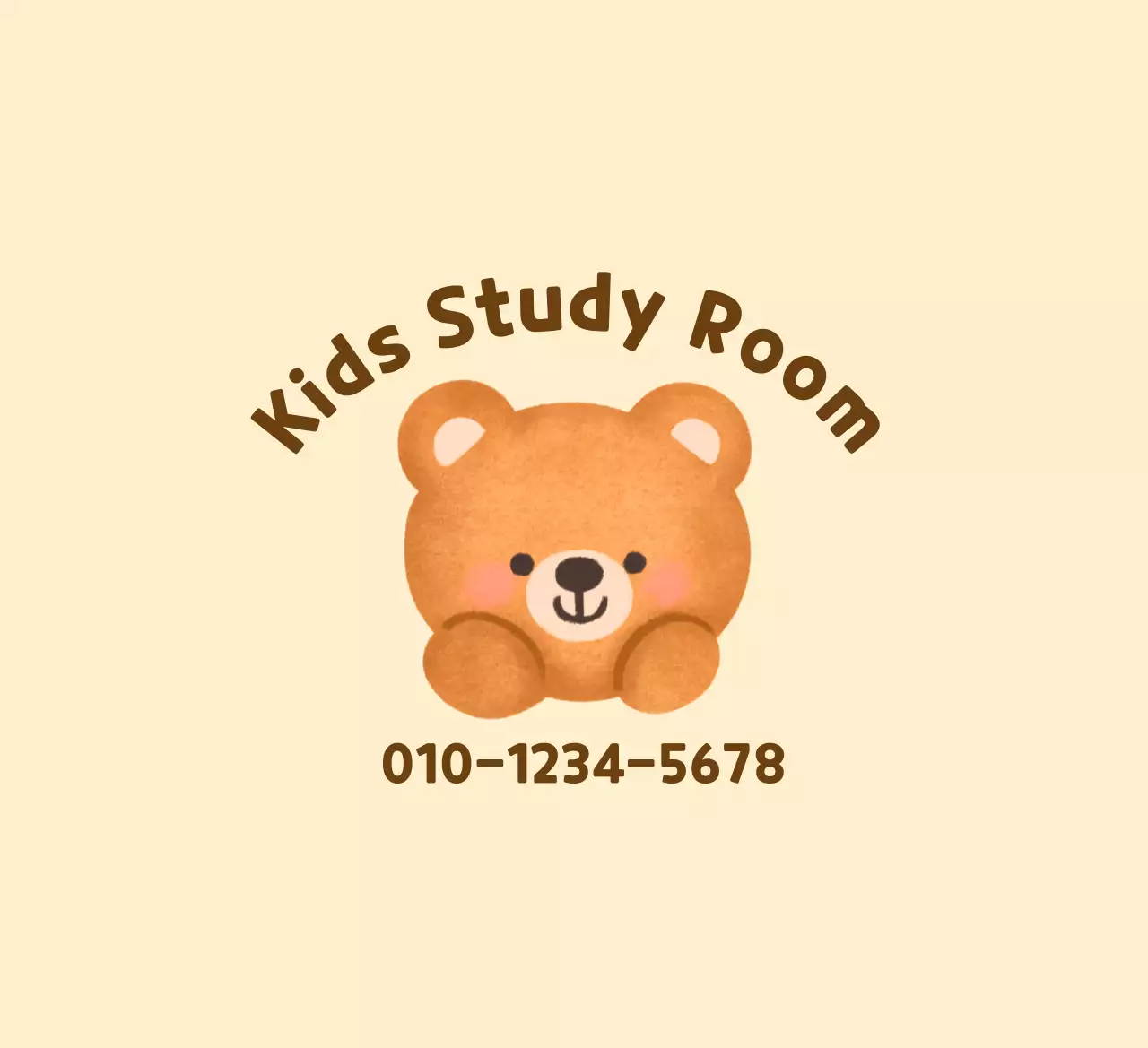 Yellow and brown teddy bear illustration for study hall promotion