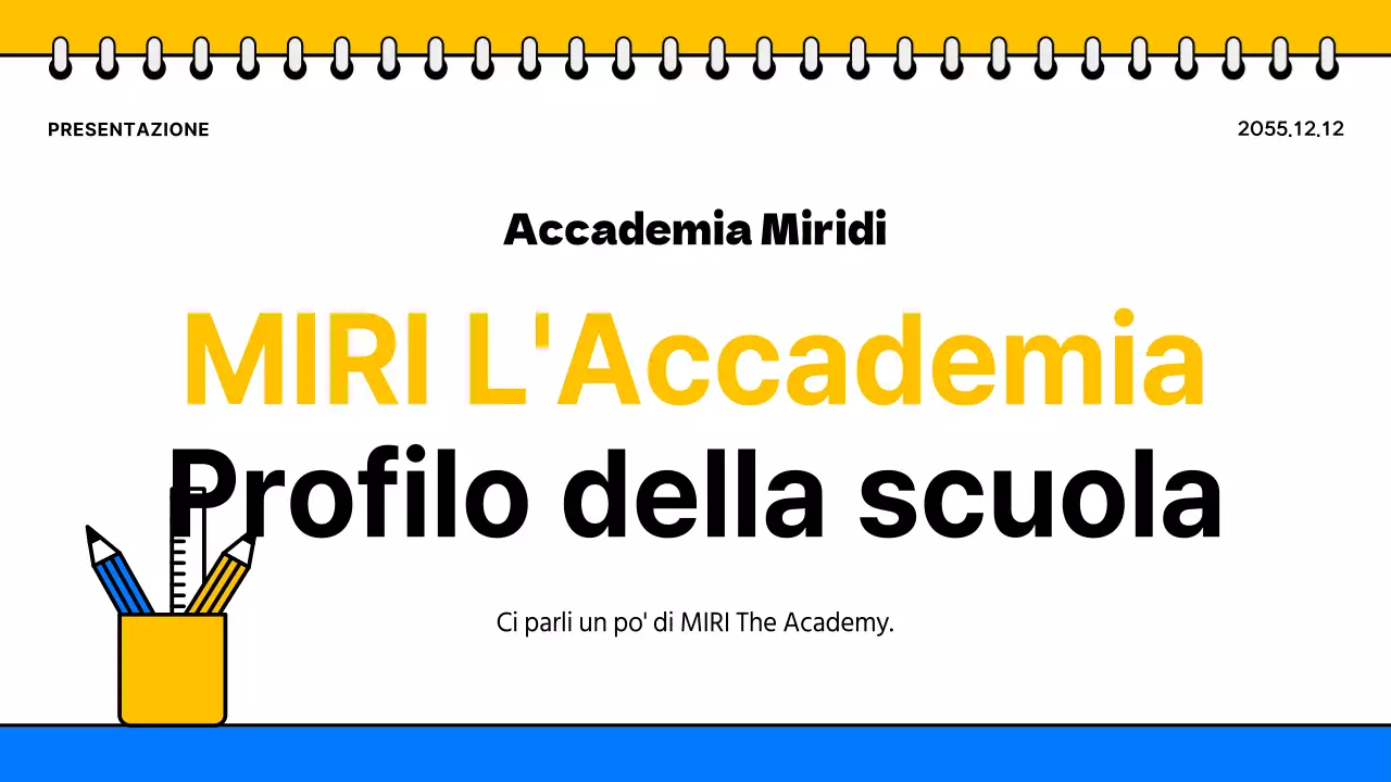 Promuovere una semplice brochure scolastica gialla e blu