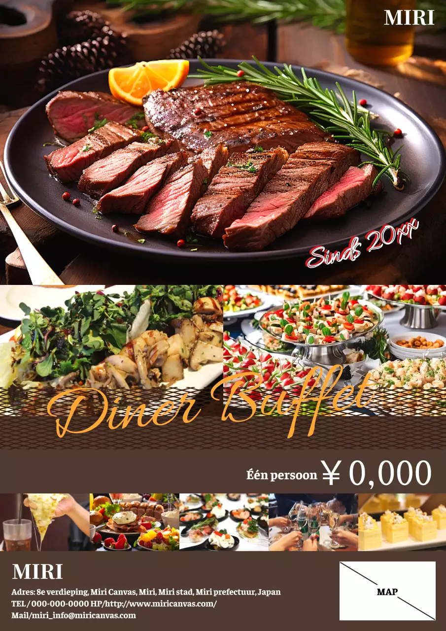 Eenvoudig en stijlvol buffet in bruine kleur