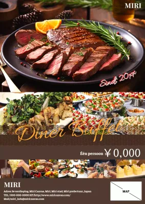 Eenvoudig en stijlvol buffet in bruine kleur