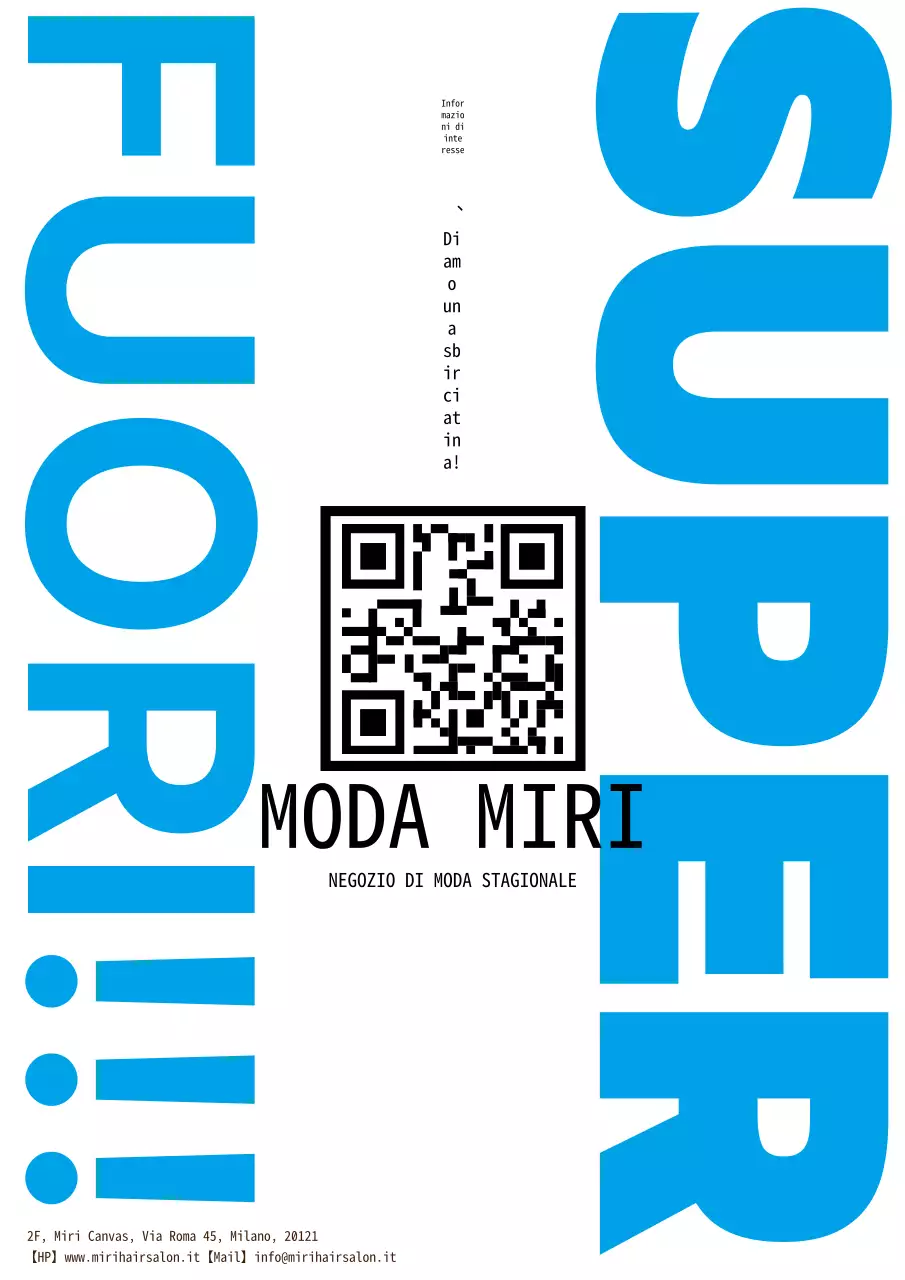 Annuncio di vendita semplice ed essenziale in blu e bianco