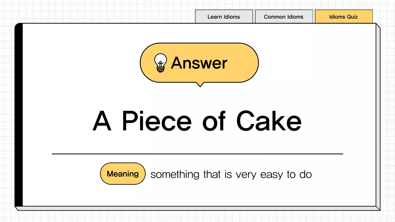 Yellow Minimal Idioms Quiz Presentation