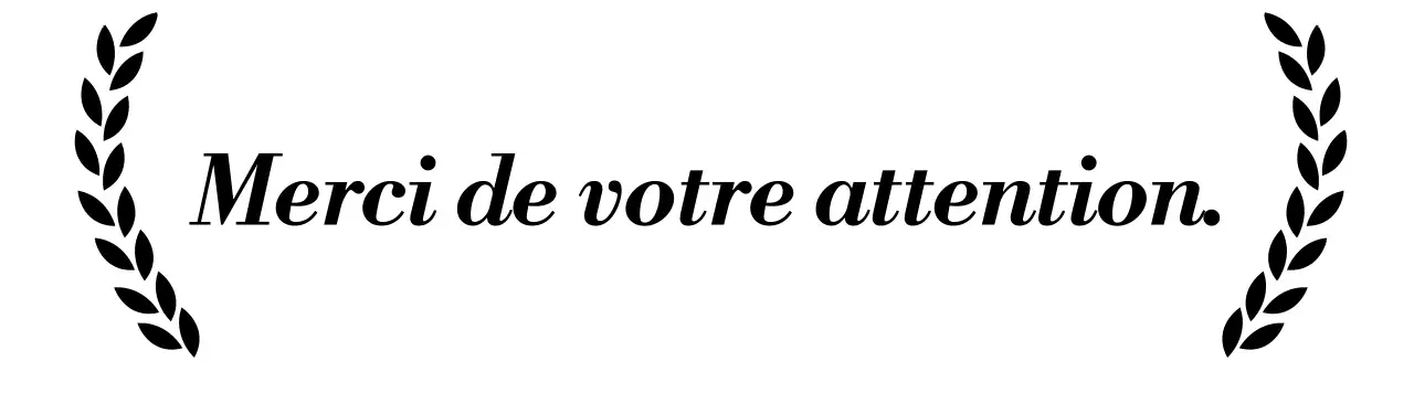 Une note de remerciement élégante avec des lauriers et des polices à empattement