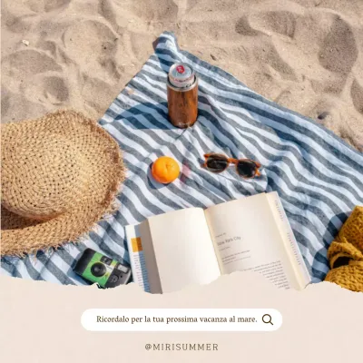 Un post essenziale per una gita estiva al mare in beige e bianco
