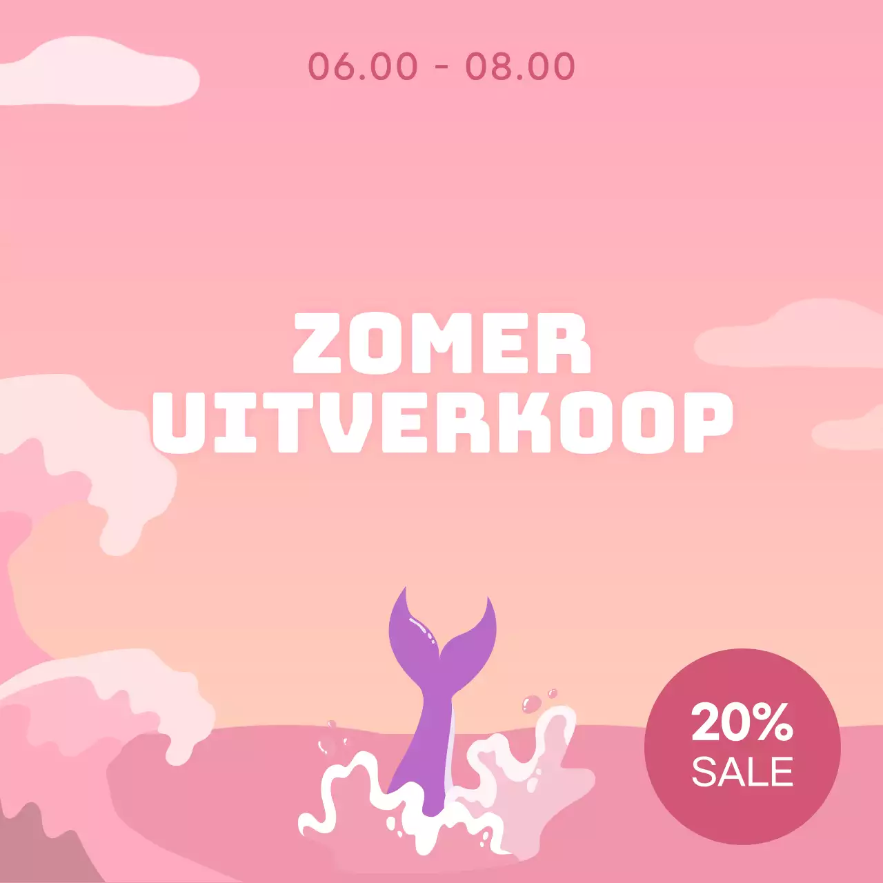 Tropische zomer uitverkoopgids in lichtblauw en geel