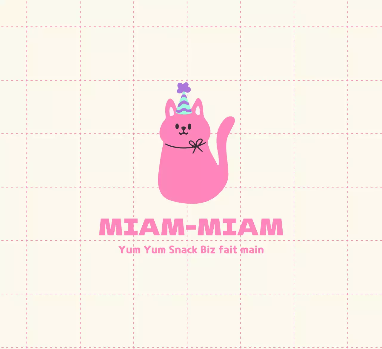 Friandises pour chiens faites maison avec de jolies illustrations de chats en beige et rose