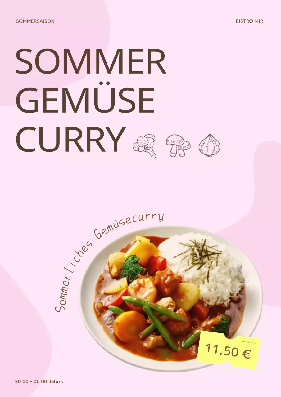 Helllila minimalistisches neues Sommermenü PR