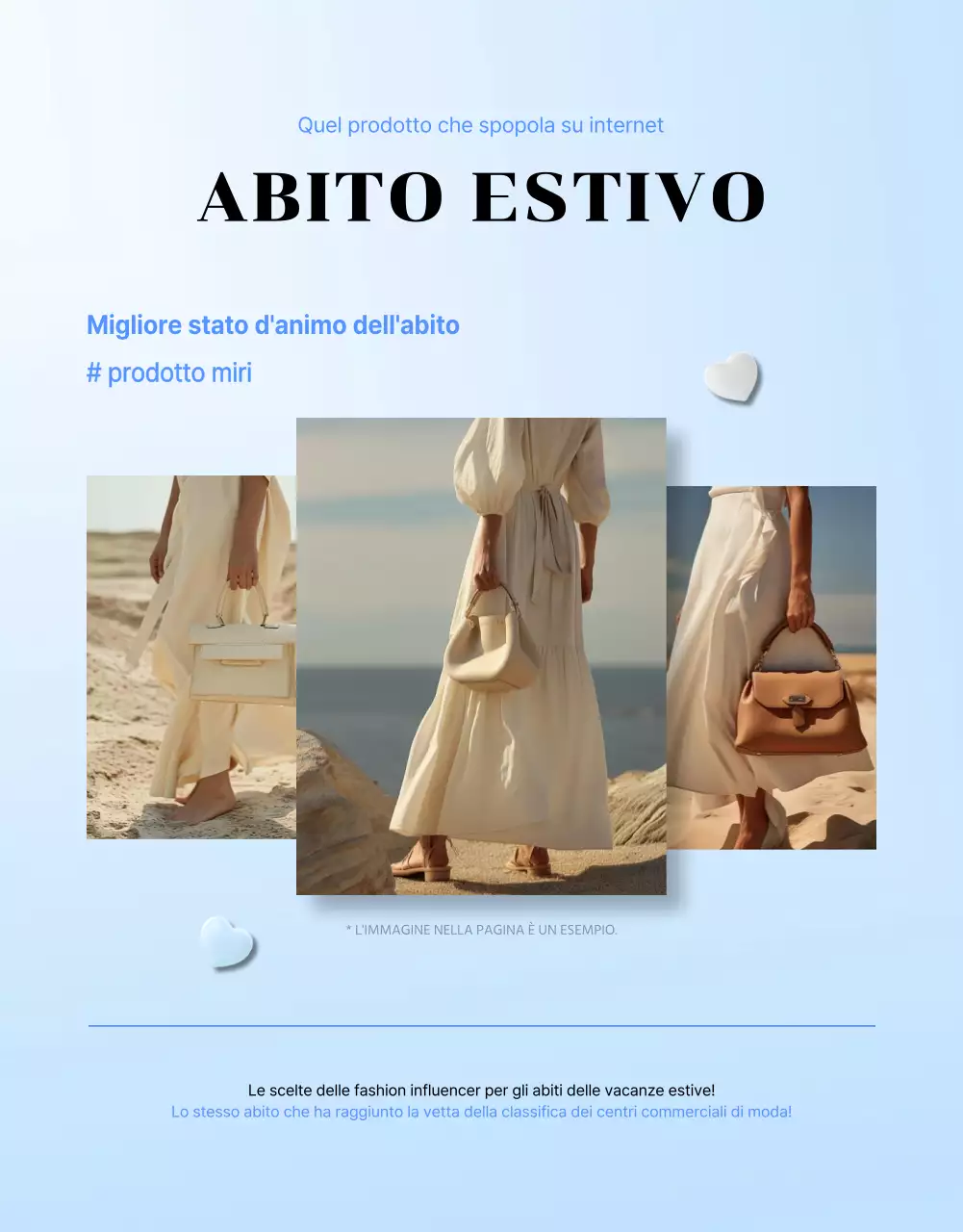 Abito estivo moderno in pubblicità blu e azzurro