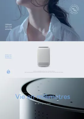 Promotion d'un article simple, bleu et blanc, pour la saison des pluies.