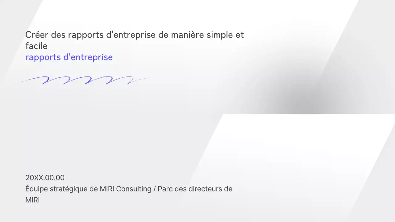 Un rapport de planification stratégique d'entreprise gris et simple