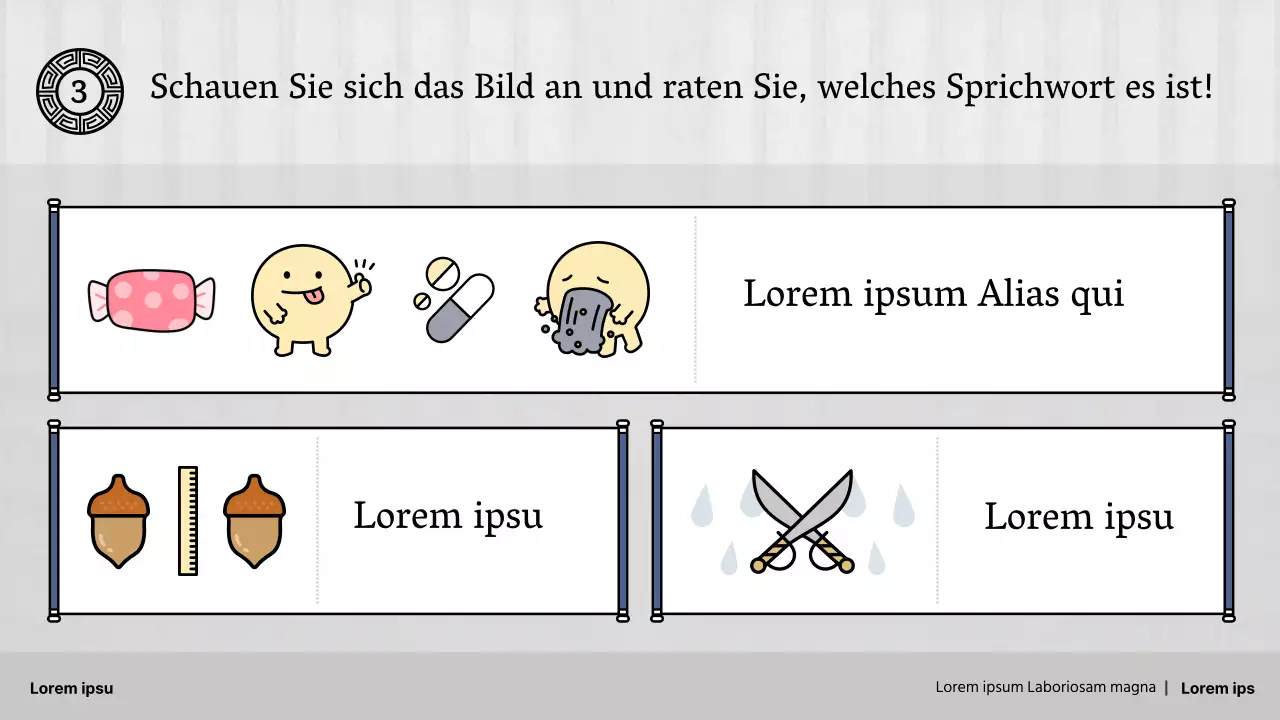 Traditionelle Sprichwörter für die Grundschule in Grau und Marineblau Lehrmittel