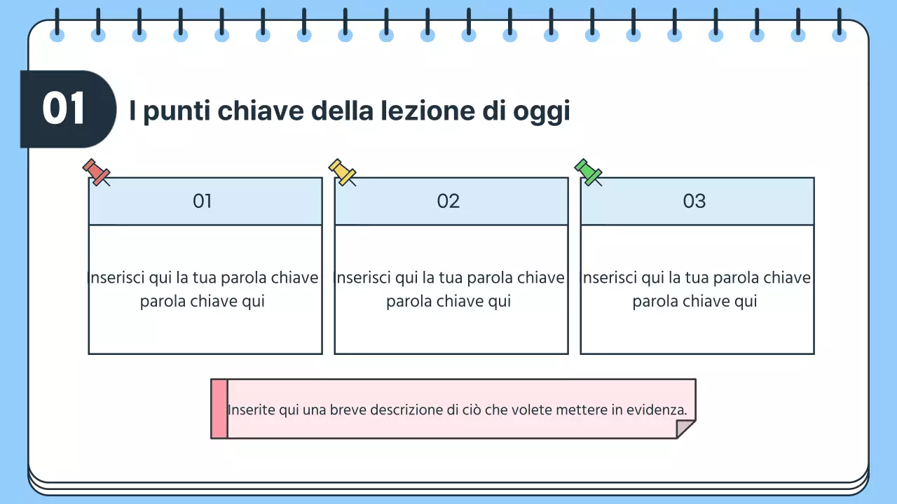 Piano di lezione semplice per insegnanti di scuola in blu e bianco