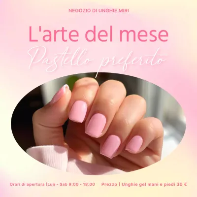 Promuovere una nail art semplice in rosa e giallo