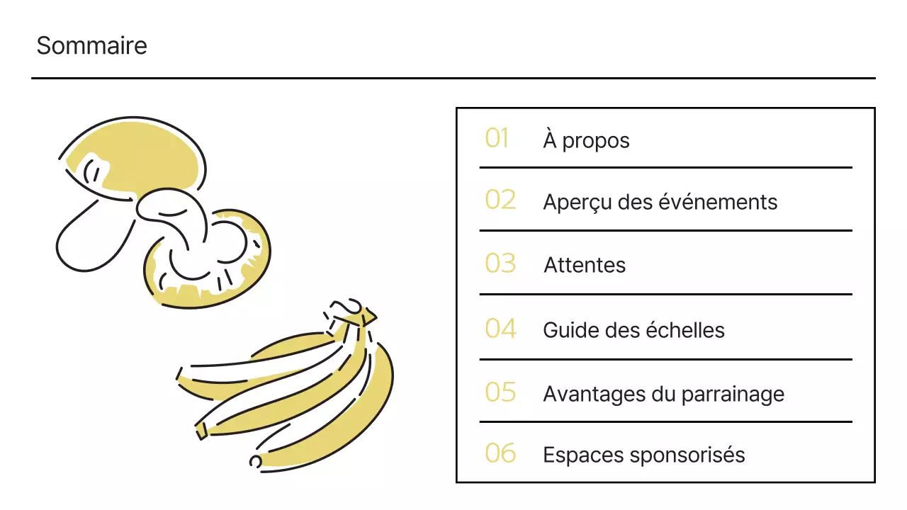 Proposition de parrainage d'une fête locale en jaune