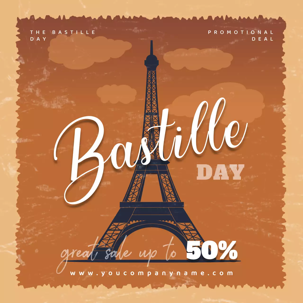 Orange Vintage Holiday Promotion Social Media Post